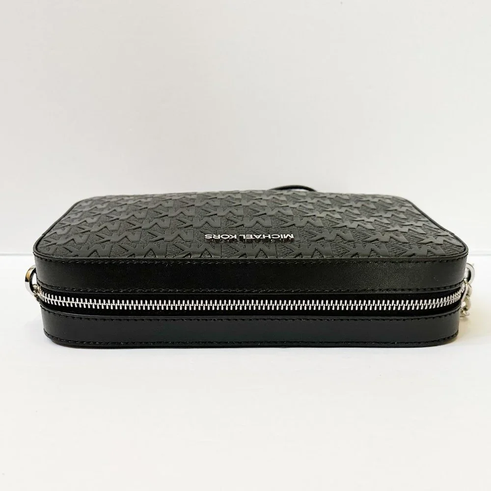 Michael Kors Jet Set Item East West Shoulder Crossbody Bag MK Signature Black - Picture 5 of 10